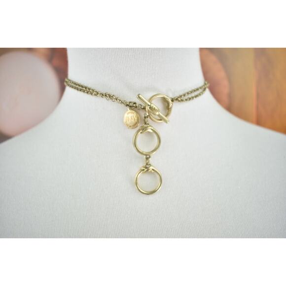 Jones of New York Chunky Clear Gold Tone Beads Collar Necklace 16 inch Extender - Picture 7 of 12